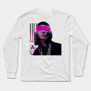 Neon Vaporwave Cyberpunk Girl Long Sleeve T-Shirt